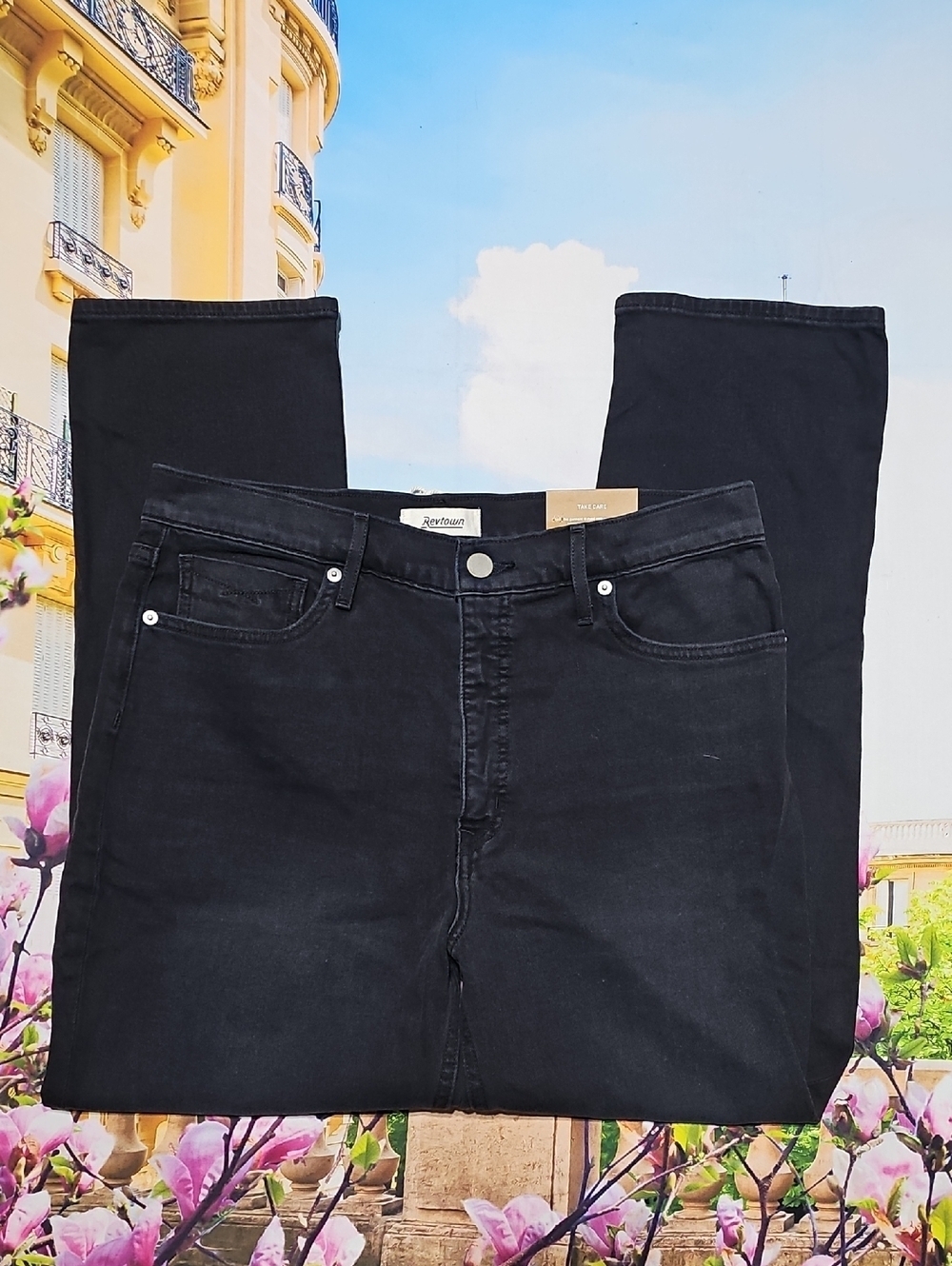 Revtown Straight Black Jeans‎ Size 32 New